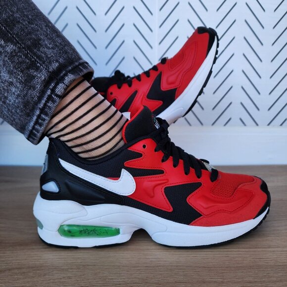❤️❤️Rare Nike Air Max 2 Light Womens Shoes 7.5 Sneakers Red Green A01741-003 New - Picture 4 of 12